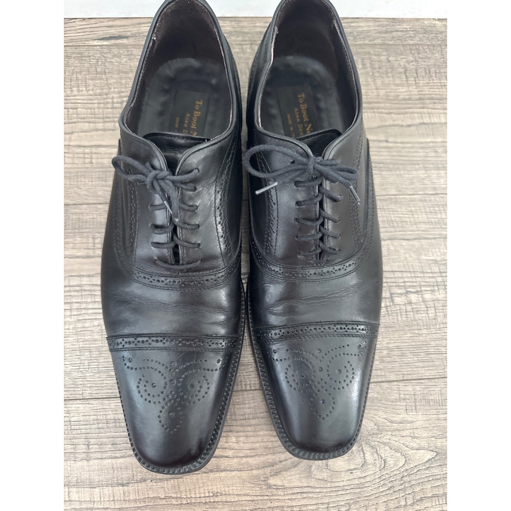 To Boot New York Adam Derrick Black Leather Brogue Cap Toe Oxfords 10.5 2848
